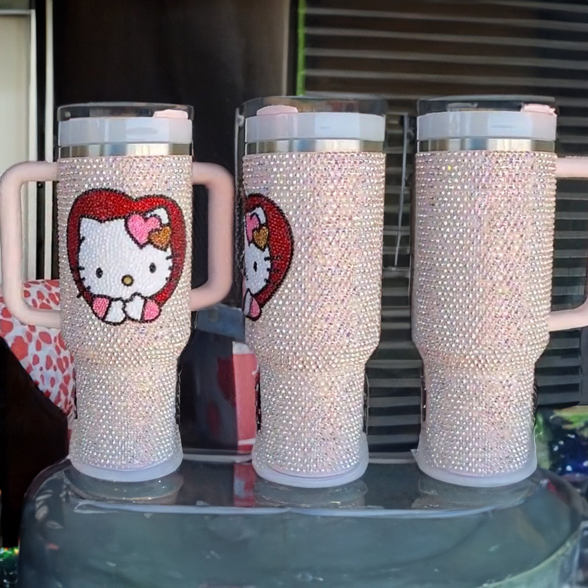 Rhinestone Bling Hello Kitty Cartoon Custom Stanley Cup 40 oz 30 oz Tumbler With HandleTVC2301532