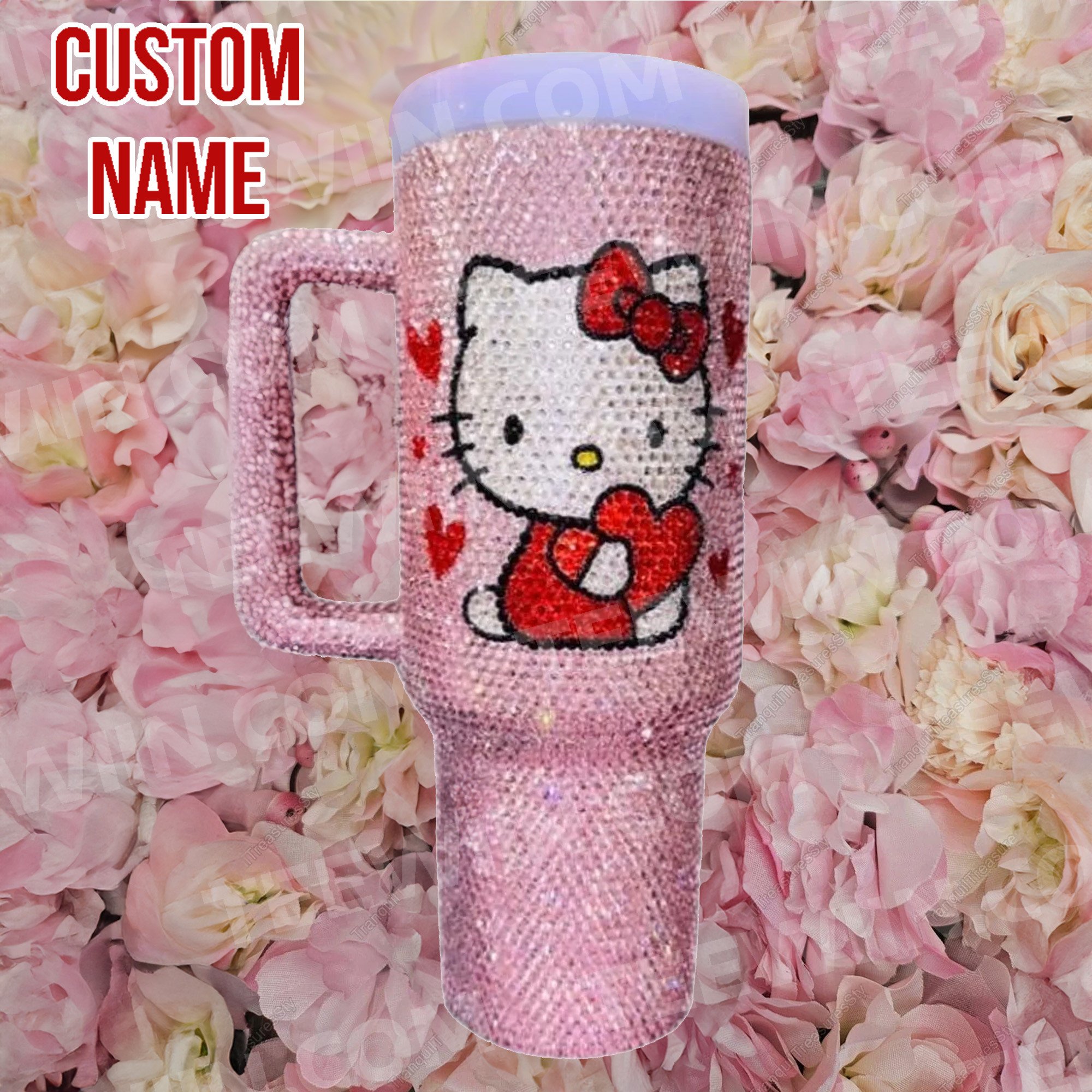 Rhinestone Bling Hello Kitty Cartoon Custom Stanley Cup 40 oz 30 oz Tumbler With HandleTVC2301533 - Image 2