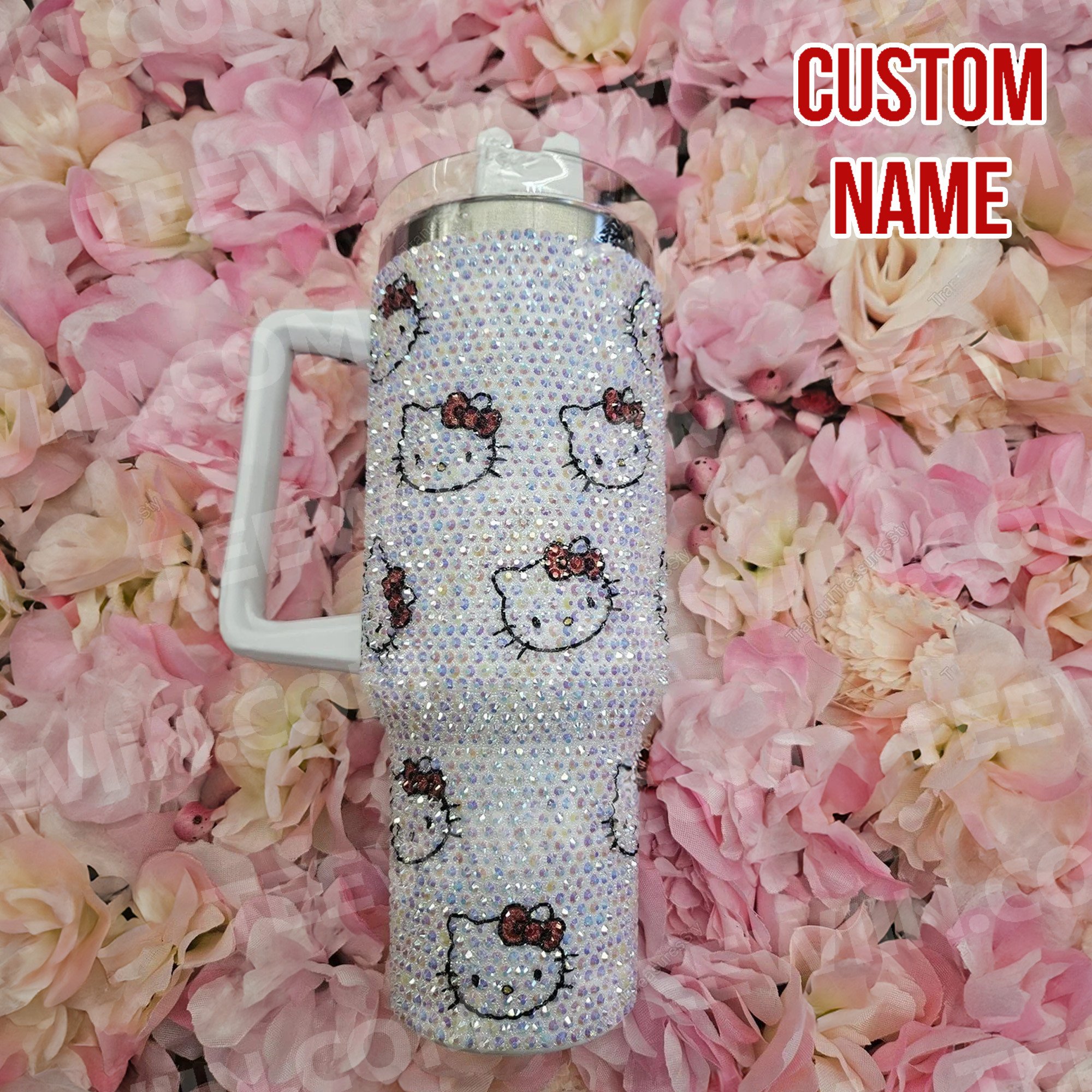 Rhinestone Bling Hello Kitty Cartoon Custom Stanley Cup 40 oz 30 oz Tumbler With HandleTVC2301534 - Image 2