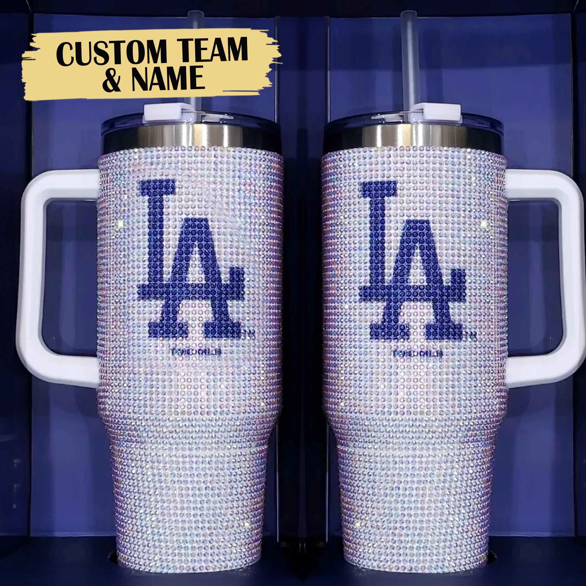 Rhinestone Bling Los Angeles Dodgers MLB Custom Stanley Cup 40 oz 30 oz Tumbler With HandleTVC2301530