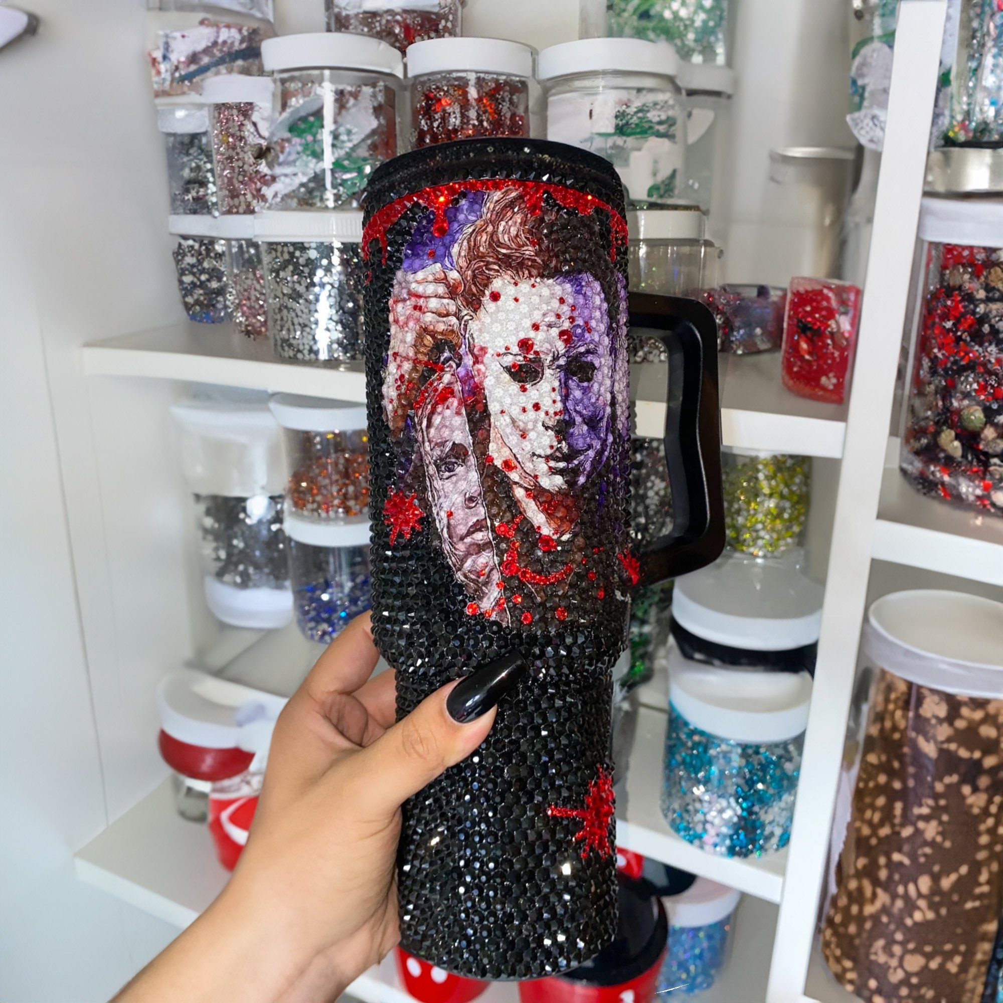 Rhinestone Bling Michael Myers Horror Movies Custom Stanley Cup 40 oz 30 oz Tumbler With HandleTVC2301530