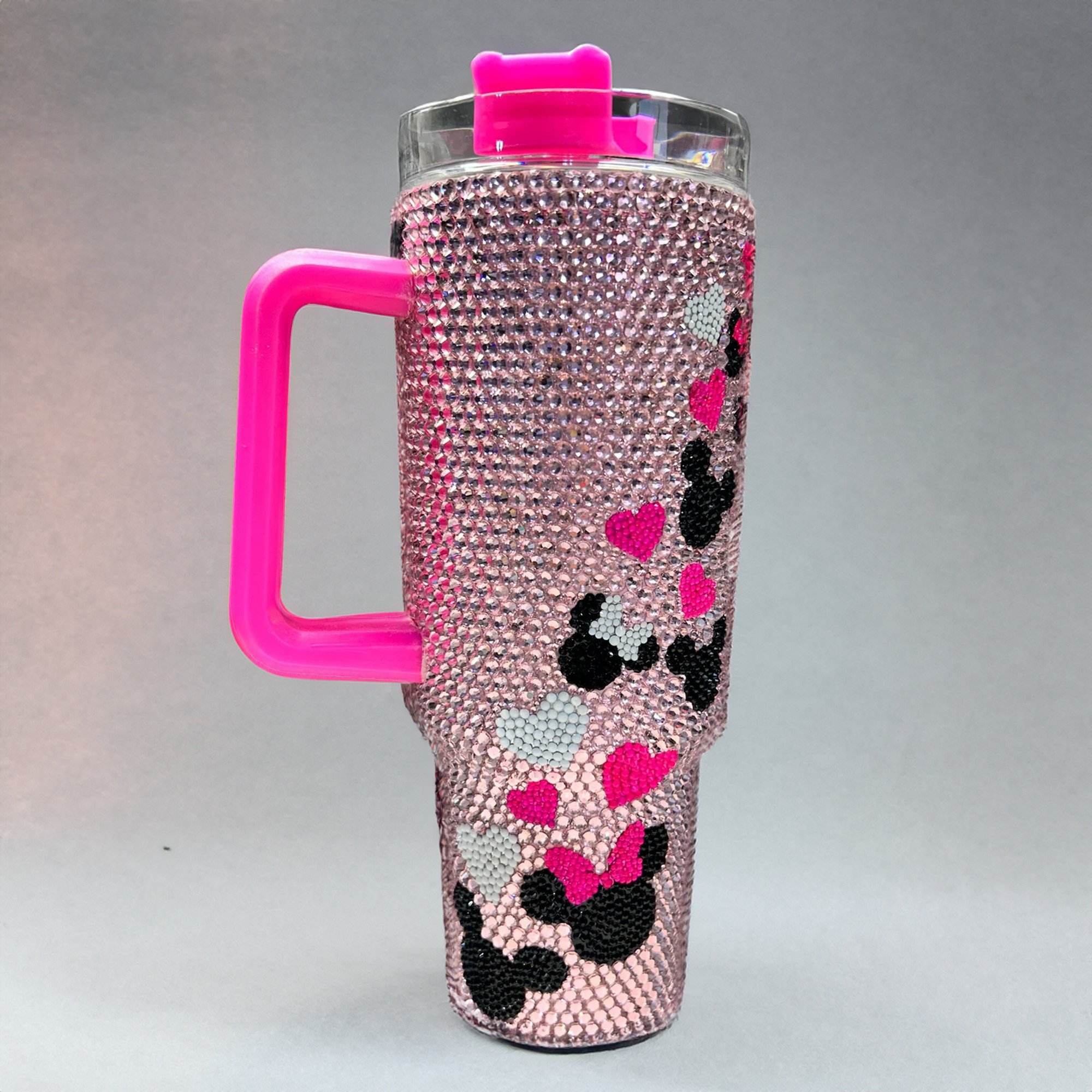 Rhinestone Bling Mickey And Minnie Mouse Cartoon Custom Stanley Cup 40 oz 30 oz Tumbler With HandleTVC2301530 - Image 2