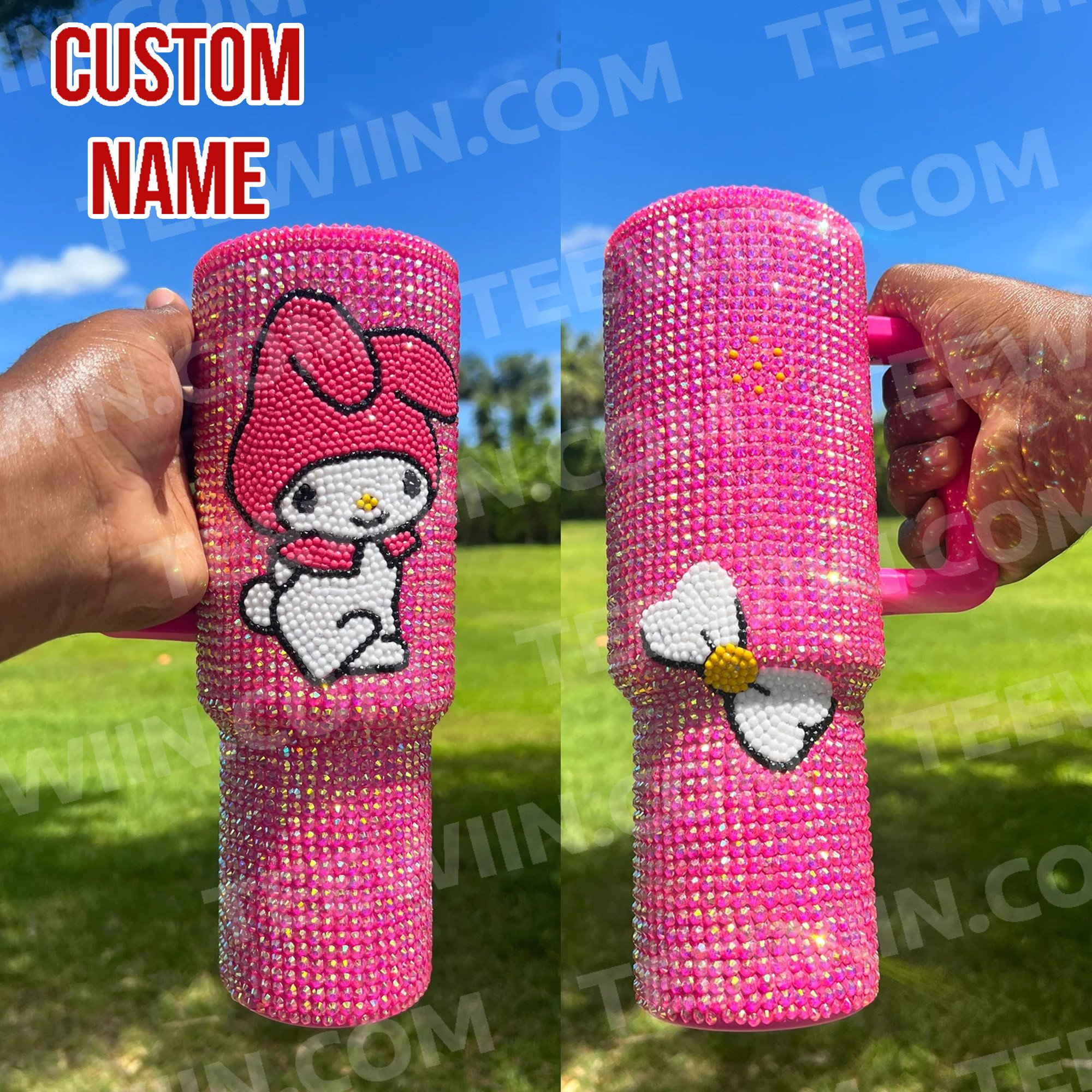 Rhinestone Bling My Melody Cartoon Custom Stanley Cup 40 oz 30 oz Tumbler With HandleTVC2301533