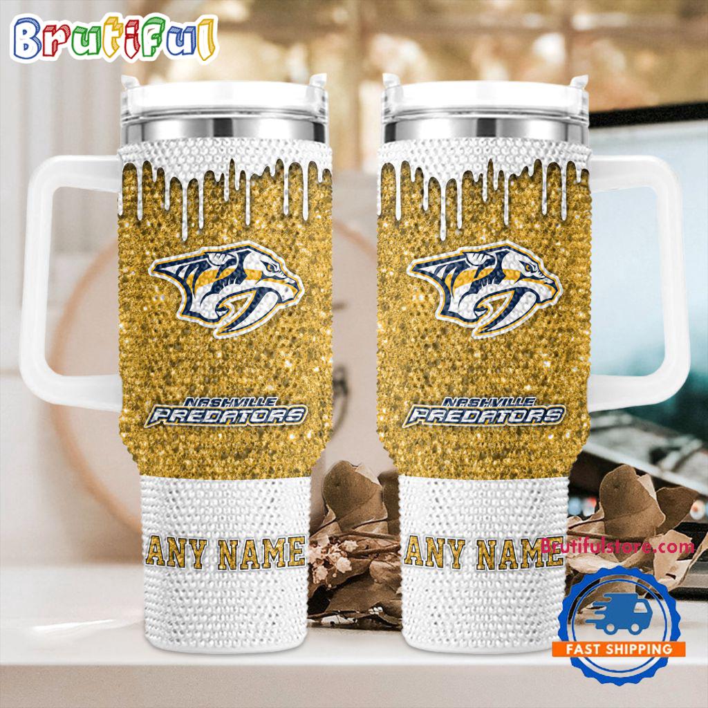 Rhinestone Bling Nashville Predators NHL Sports Custom Stanley Cup 40 oz 30 oz Tumbler With HandleTVC2301415