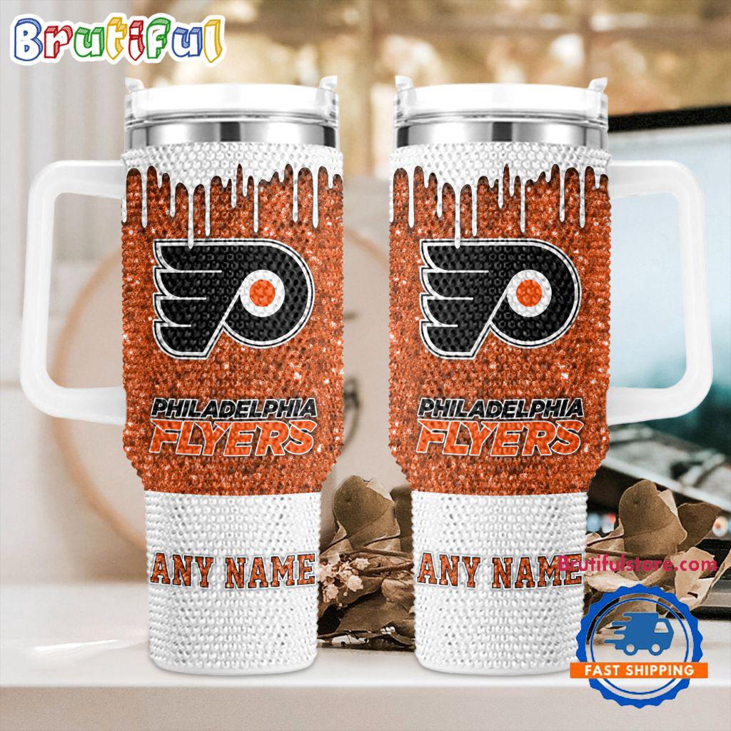 Rhinestone Bling Philadelphia Flyers NHL Sports Custom Stanley Cup 40 oz 30 oz Tumbler With HandleTVC2301415