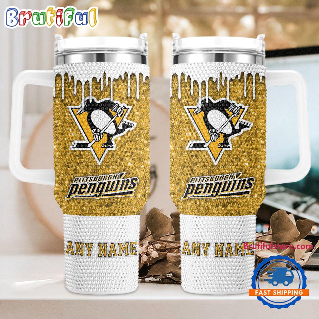 Rhinestone Bling Pittsburgh Penguins NHL Sports Custom Stanley Cup 40 oz 30 oz Tumbler With HandleTVC2301415