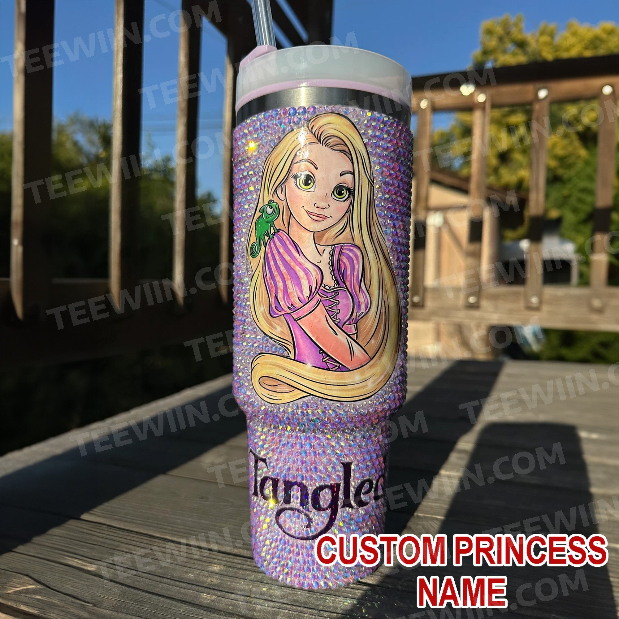 Rhinestone Bling Rapunzel Disney Princess Cartoon Custom Stanley Cup 40 oz 30 oz Tumbler With HandleTVC2301534