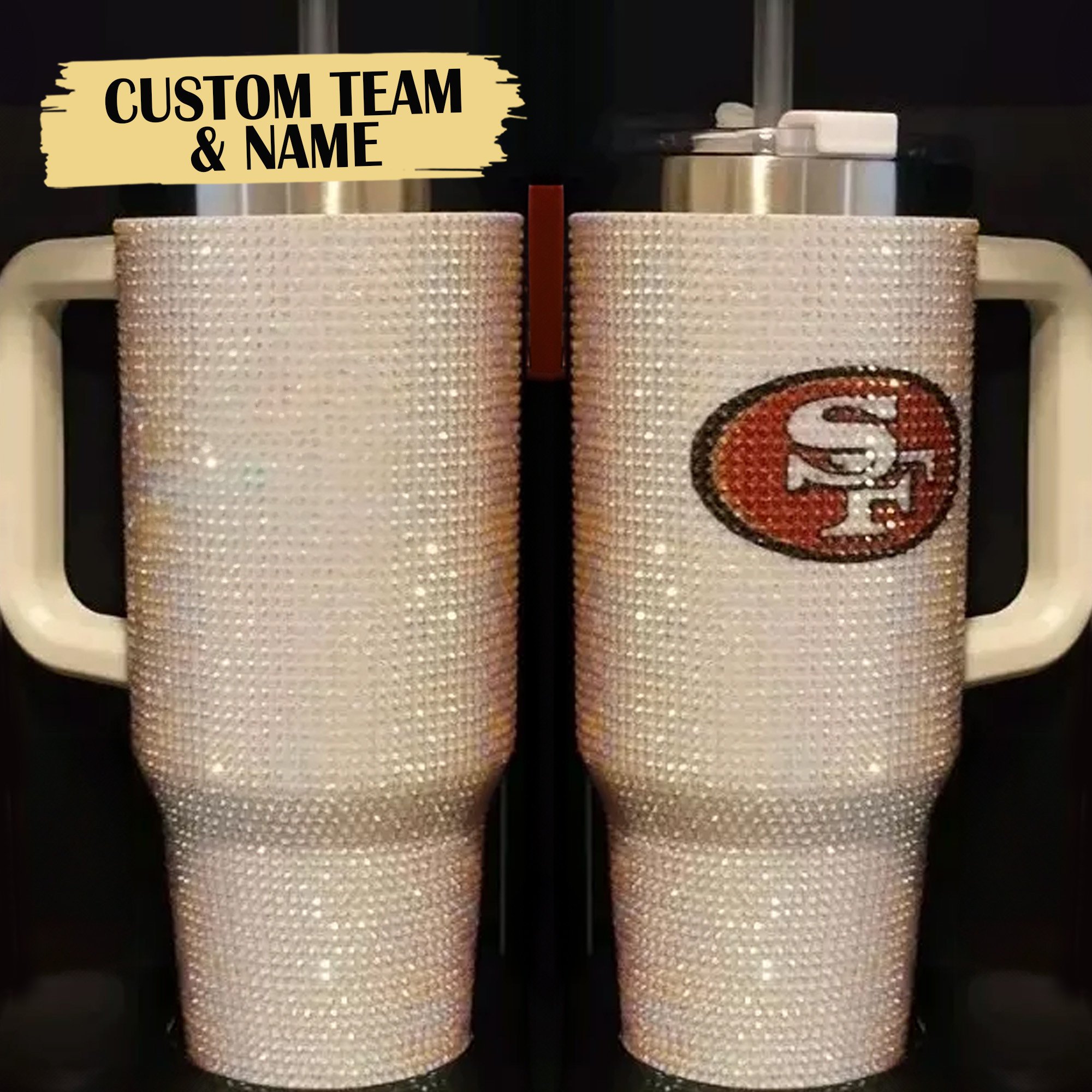 Rhinestone Bling San Francisco 49ers NFL Custom Stanley Cup 40 oz 30 oz Tumbler With HandleTVC2301530