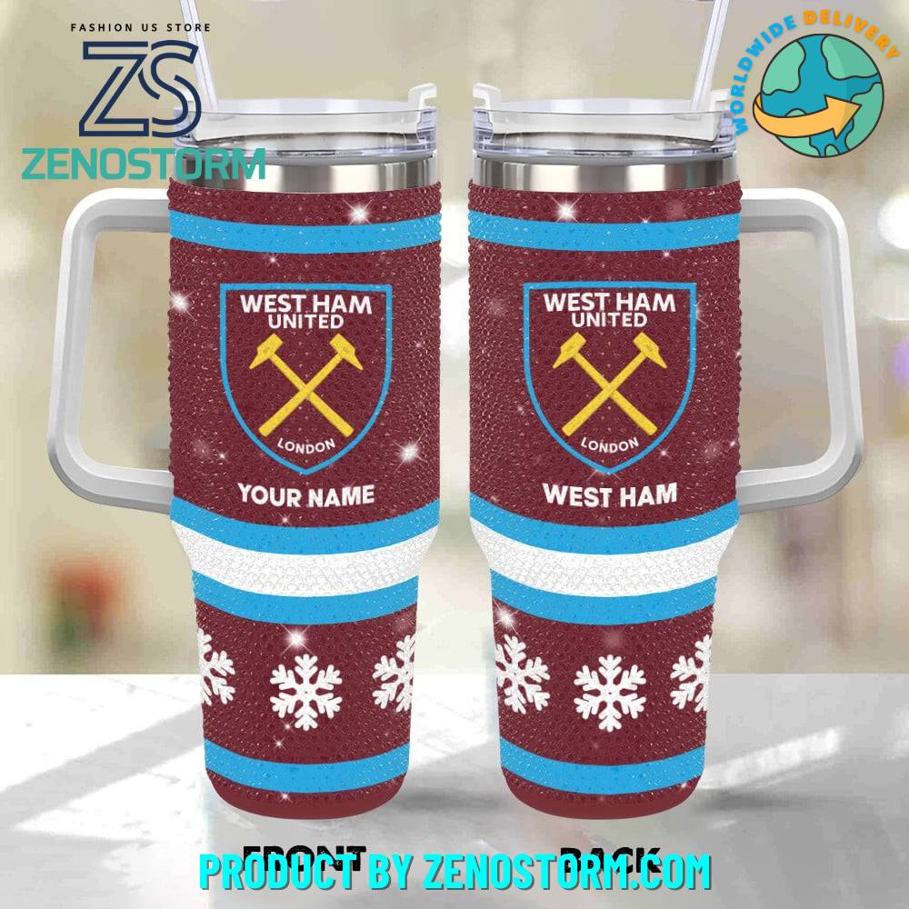 Rhinestone Bling West Ham United EPL Custom Stanley Cup 40 oz 30 oz Tumbler With HandleTVC2301418