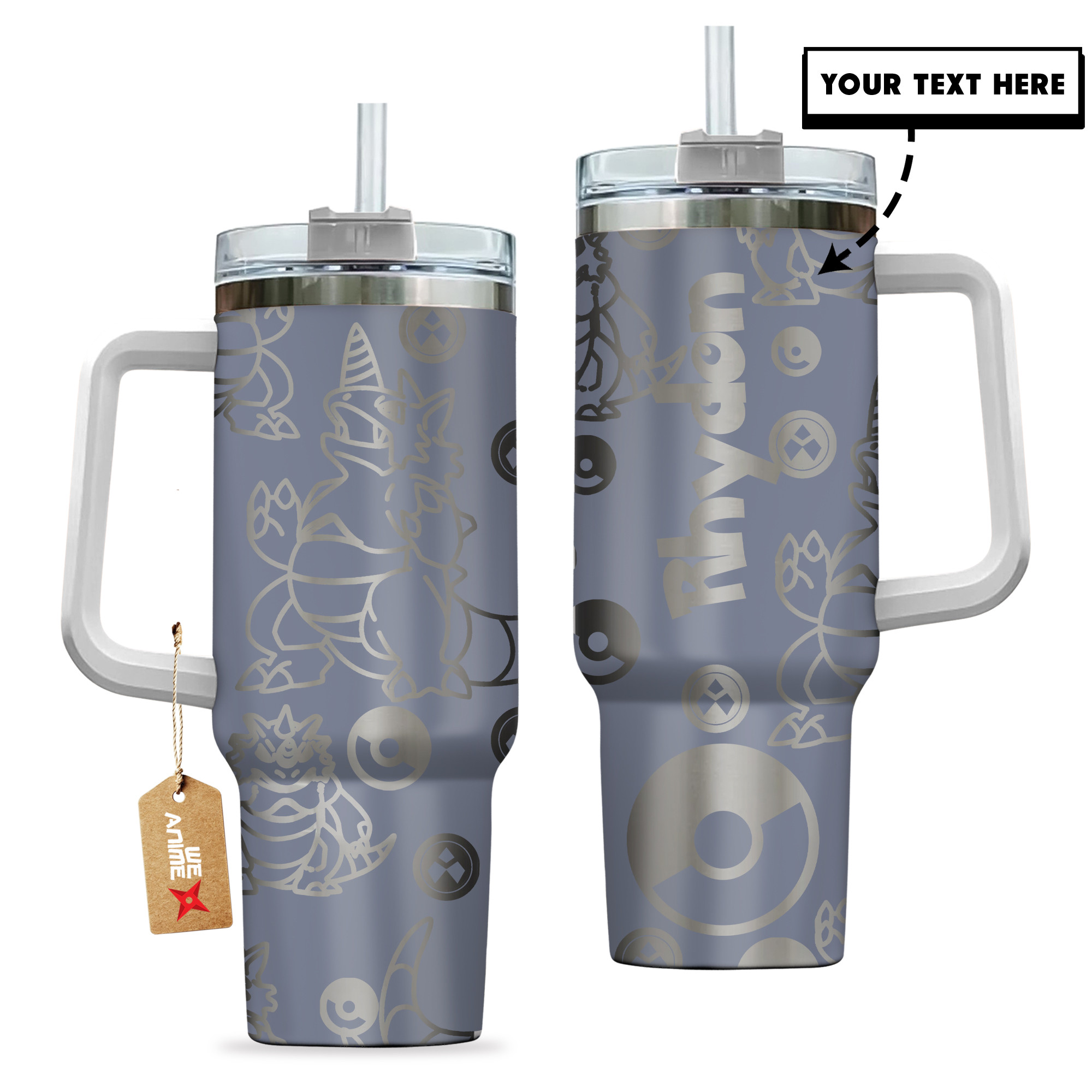 Rhydon Pokemon Anime Custom Stanley Cup 40 oz 30 oz Tumbler With HandleTVC2301141 - Image 2