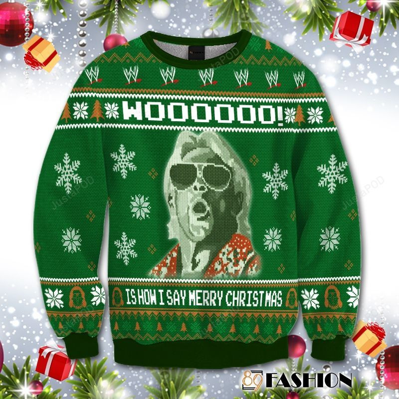 Ric Flair Is How I Say Merry Christmas Ugly Christmas Sweater Adult 3D Funny Matching for family