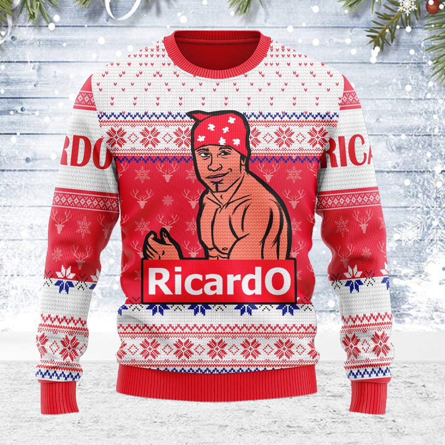 Ricardo Milos Meme Funny Ugly Christmas Sweater Adult 3D Funny Matching for family - Image 2