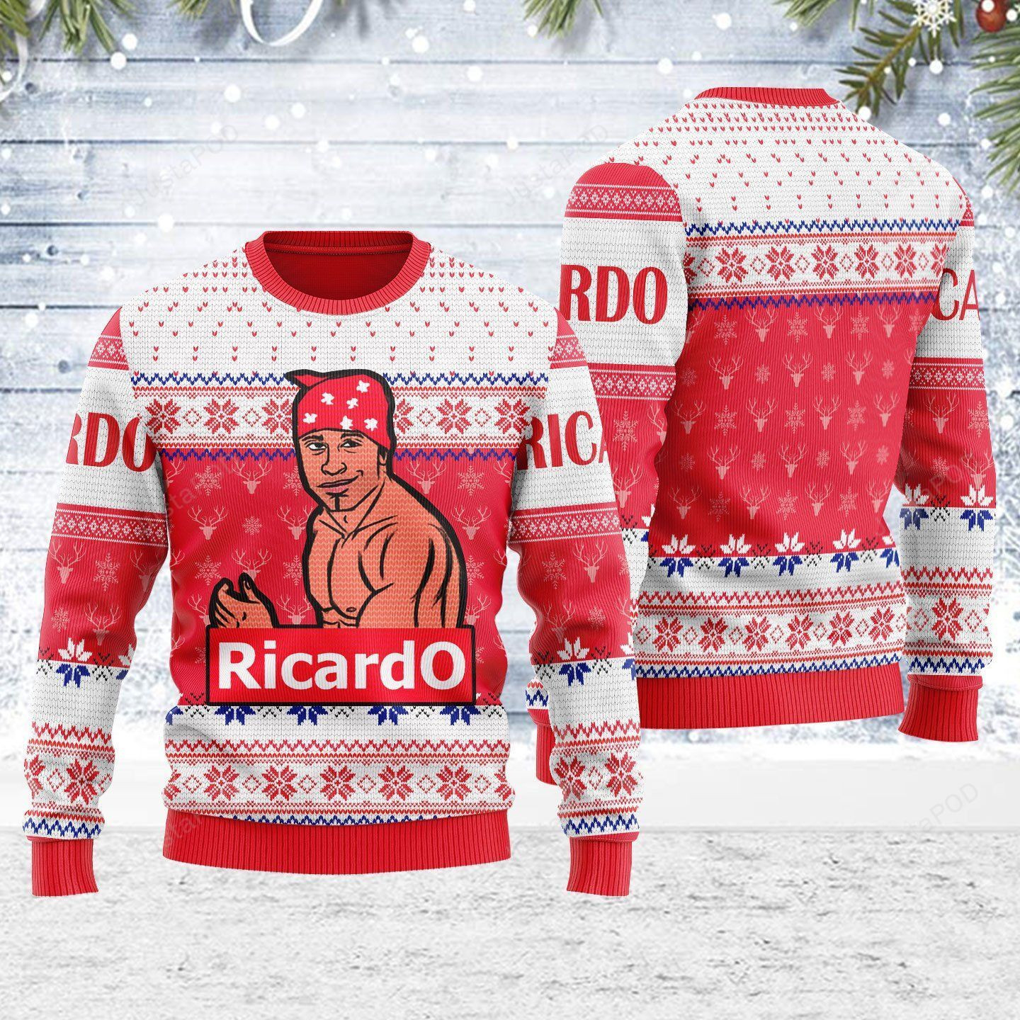 Ricardo Milos Meme Funny Ugly Christmas Sweater Adult 3D Funny Matching for family