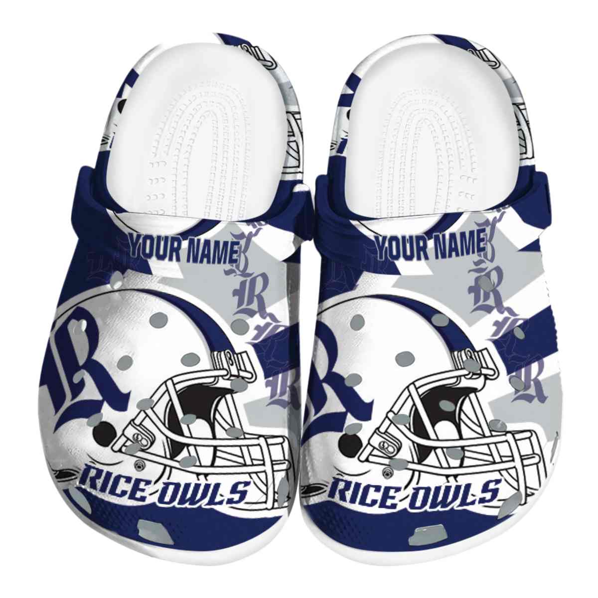 Rice Owls NCAA Sport Crocs Crocband Clogs Shoes Comfortable For Men Women and Kids