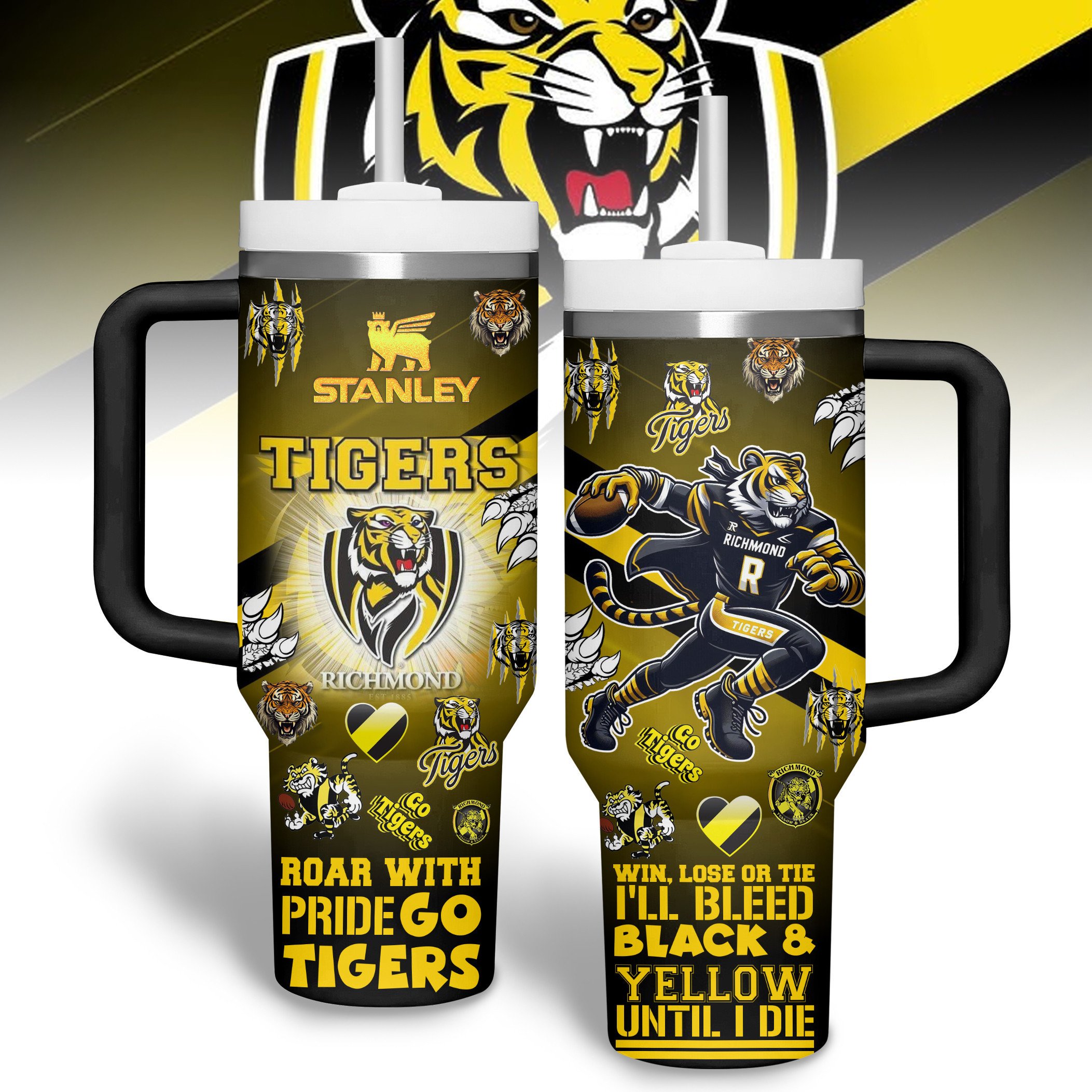 Richmond Tigers AFL Custom Stanley Cup 40 oz 30 oz Tumbler With HandleTVC2301283