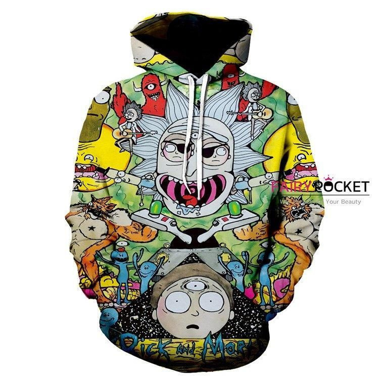 Rick and Morty 3D All Over Print Hoodie, Zip Hoodie