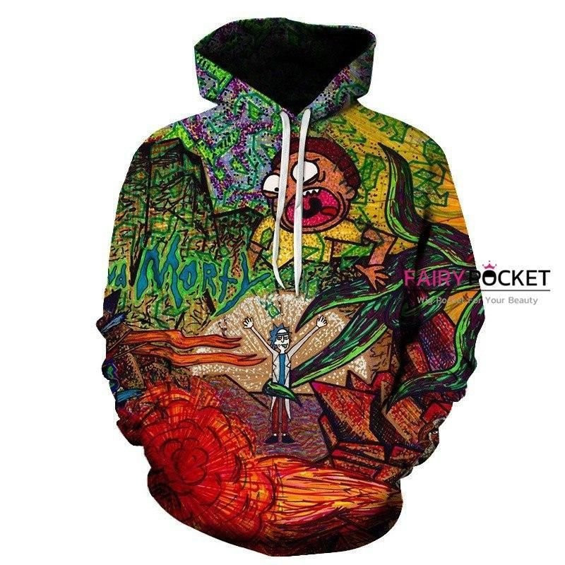 Rick and Morty 3D All Over Print Hoodie, Zip Hoodie