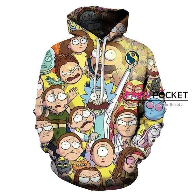 Rick and Morty 3D All Over Print Hoodie, Zip Hoodie