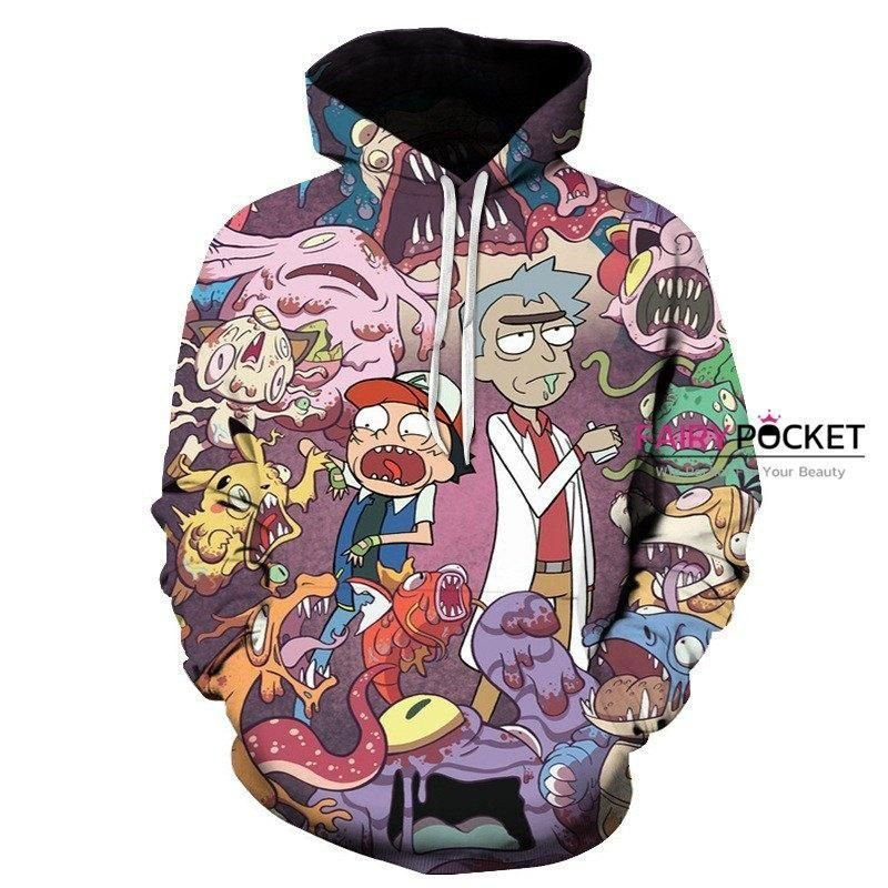 Rick and Morty 3D All Over Print Hoodie, Zip Hoodie