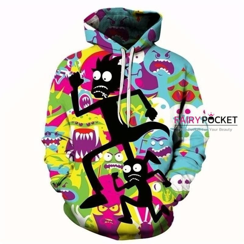 Rick and Morty 3D All Over Print Hoodie, Zip Hoodie