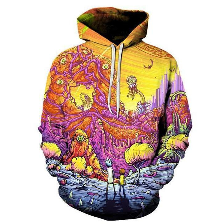 Rick And Morty 3D All Over Print Hoodie, Zip Hoodie