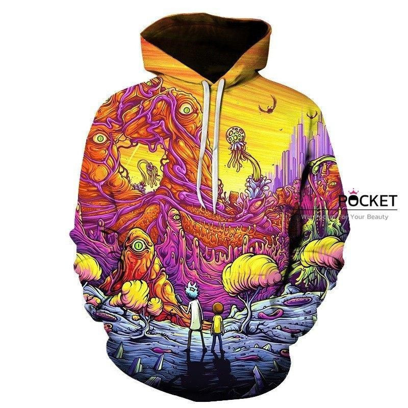 Rick and Morty 3D All Over Print Hoodie, Zip Hoodie