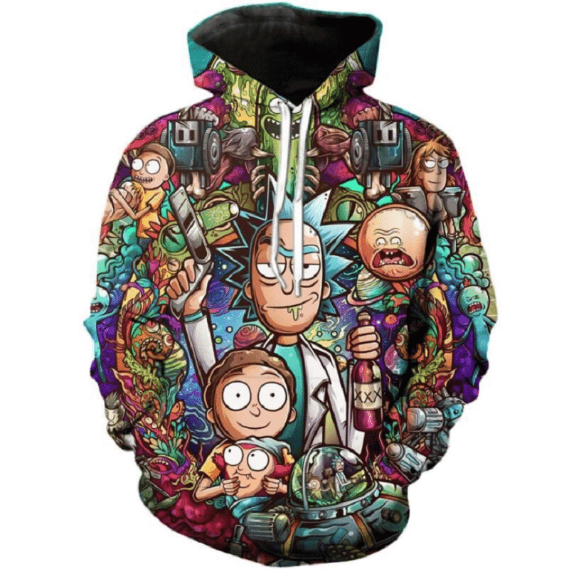 Rick and Morty 3D All Over Print Hoodie, Zip Hoodie