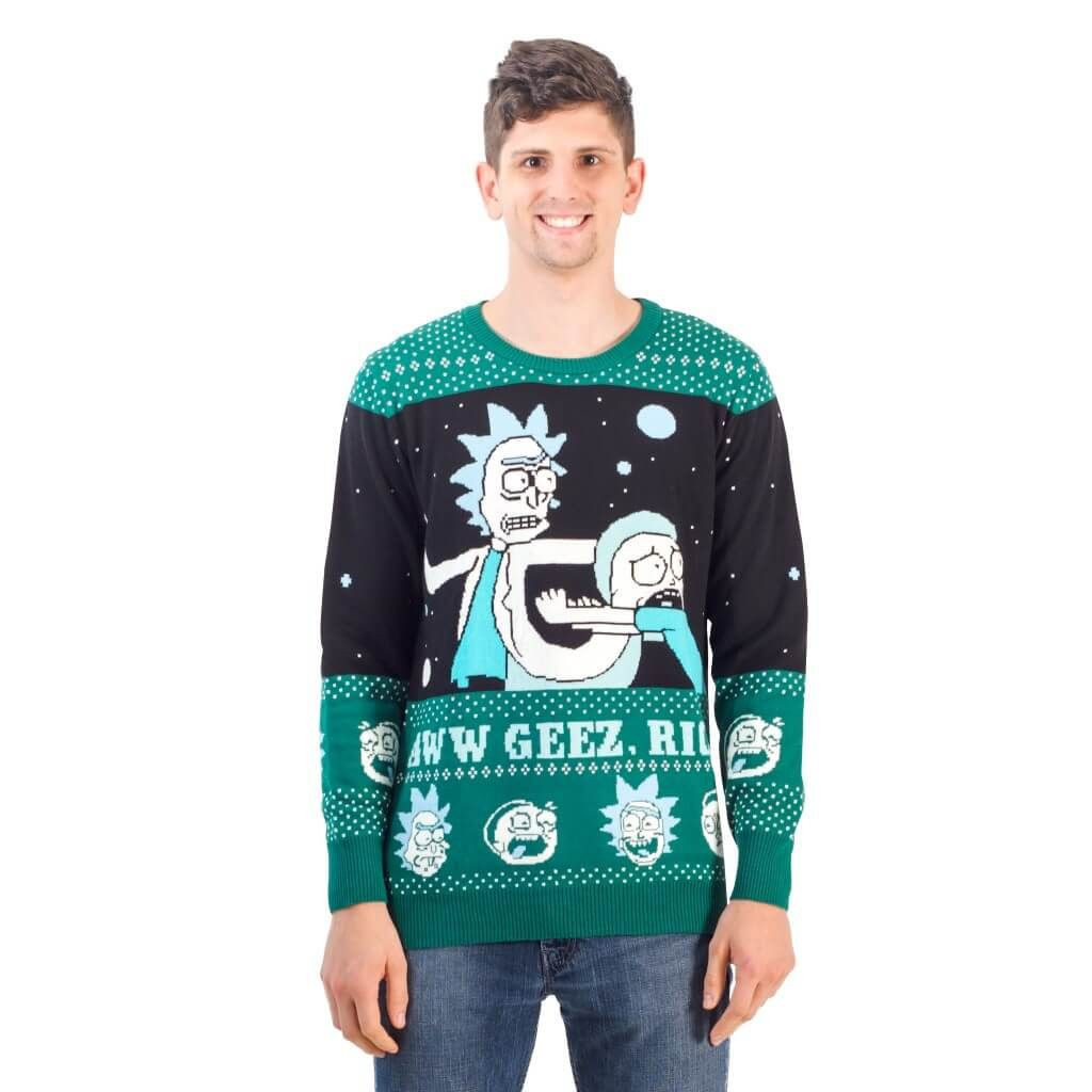 Rick And Morty Aww Geez, Rick For Unisex Ugly Christmas Sweater Adult 3D Funny Matching for family