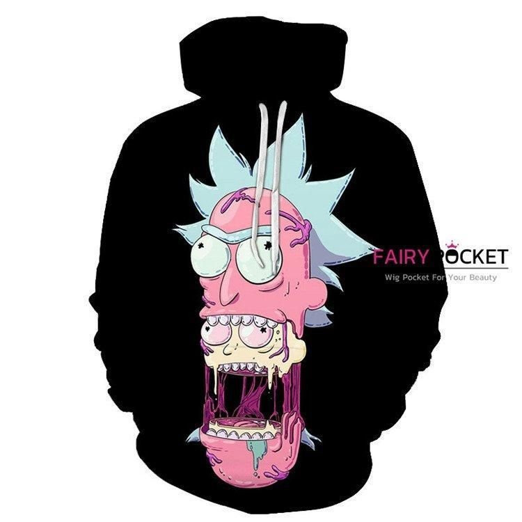 Rick and Morty Black 3D All Over Print Hoodie, Zip Hoodie
