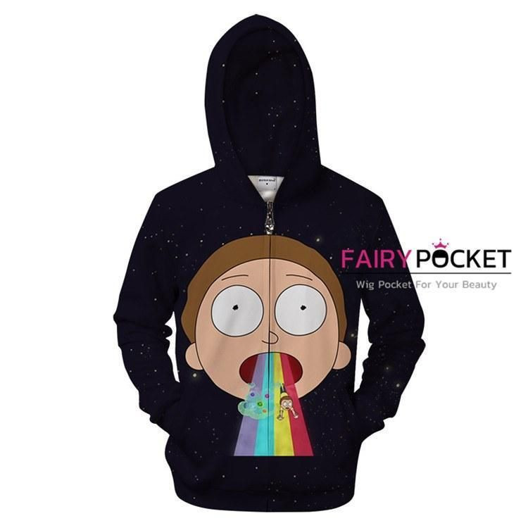Rick and Morty Black 3D All Over Print Hoodie, Zip Hoodie