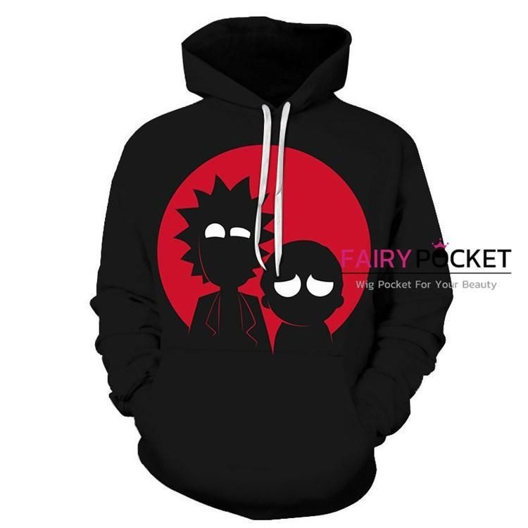 Rick and Morty Black 3D All Over Print Hoodie, Zip Hoodie
