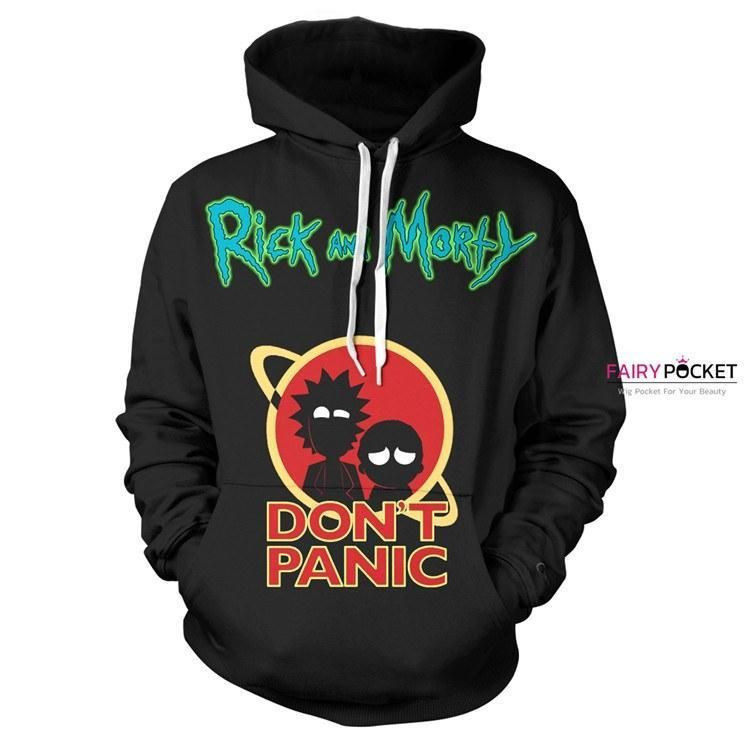 Rick and Morty Black 3D All Over Print Hoodie, Zip Hoodie