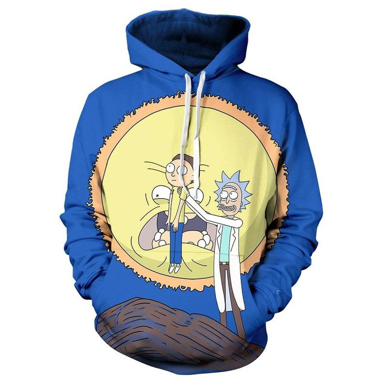 Rick And Morty Blue 3D All Over Print Hoodie, Zip Hoodie