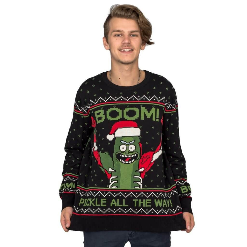 Rick And Morty Boom! Pickle Rick For Unisex Ugly Christmas Sweater Adult 3D Funny Matching for family - Image 2