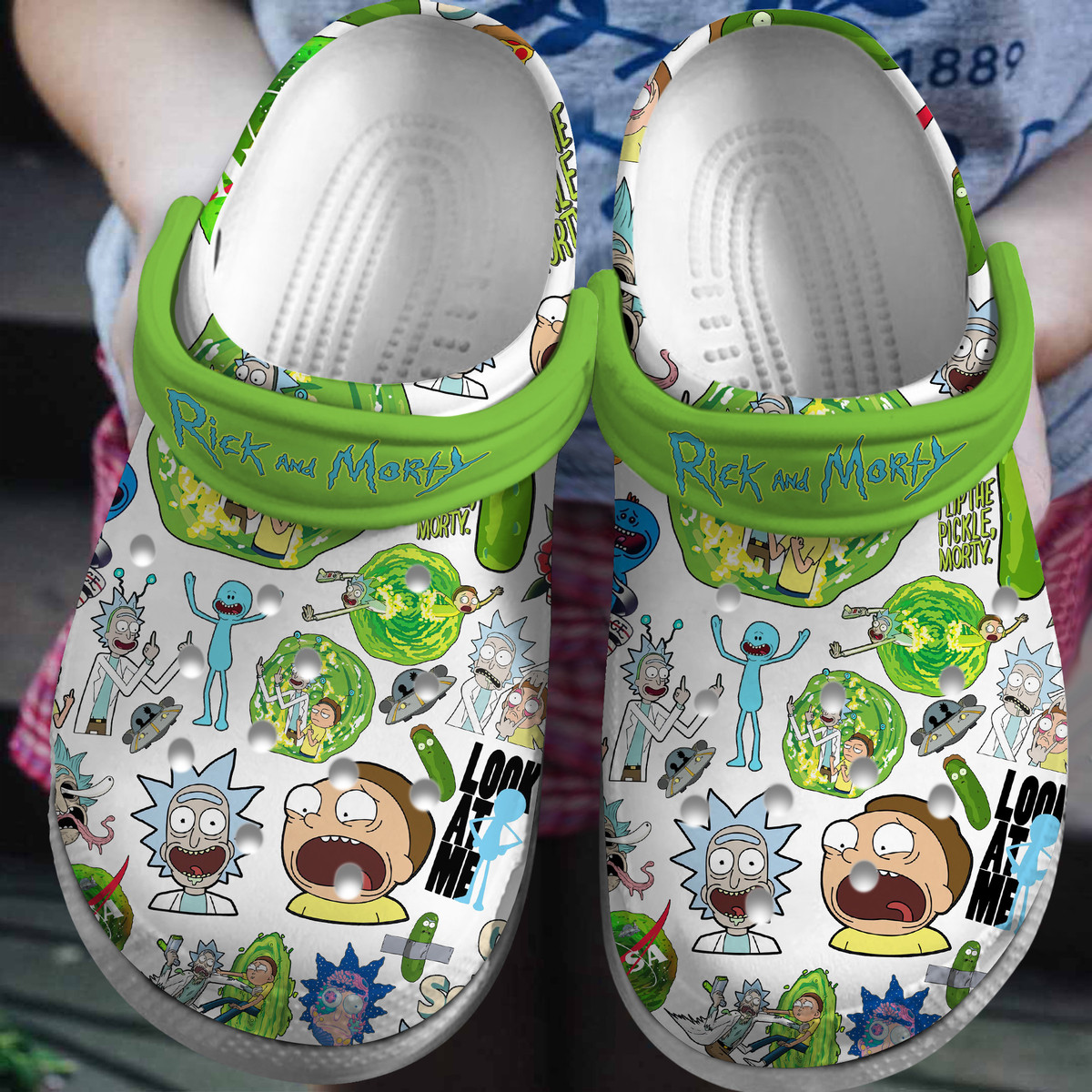 Rick And Morty Cartoon Premium Crocs Crocband Clogs Shoes Comfortable For Men Women and Kids