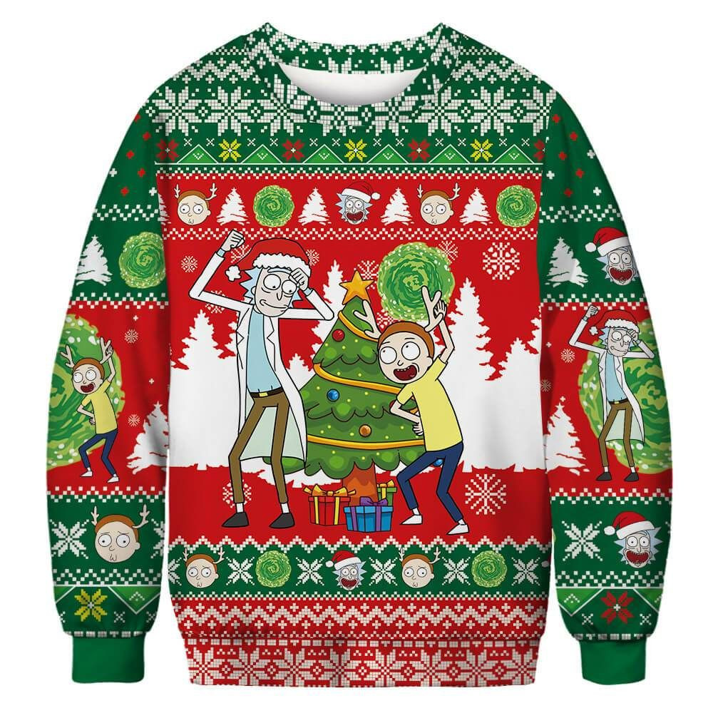 Rick And Morty For Unisex Ugly Christmas Sweater Adult 3D Funny Matching for family
