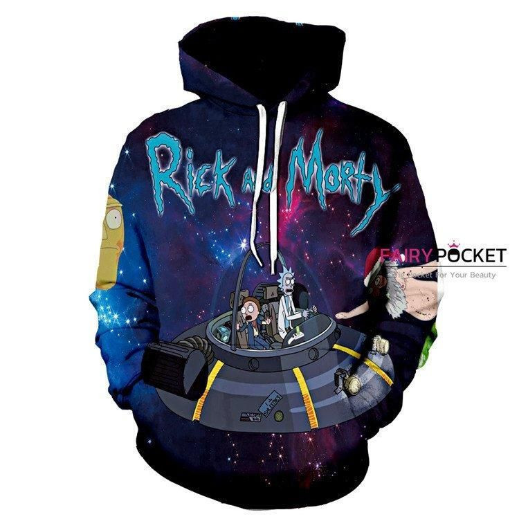 Rick and Morty in Cosmos 3D All Over Print Hoodie, Zip Hoodie