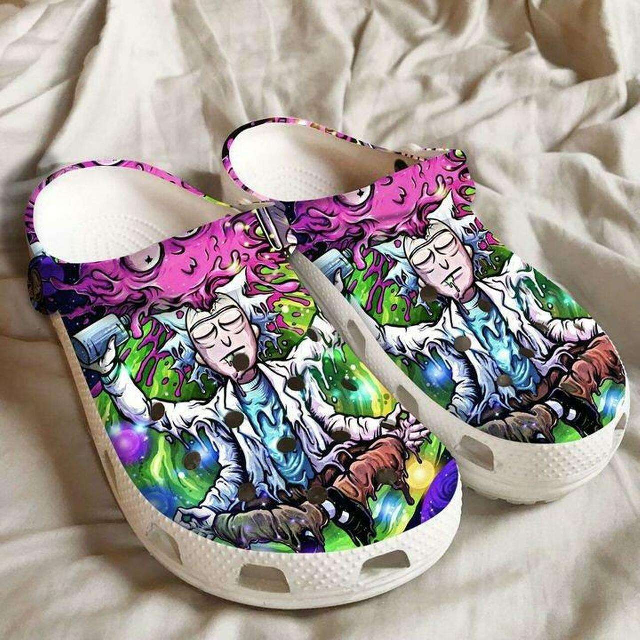 Rick And Morty Melted Wax Color Crocband Clogs