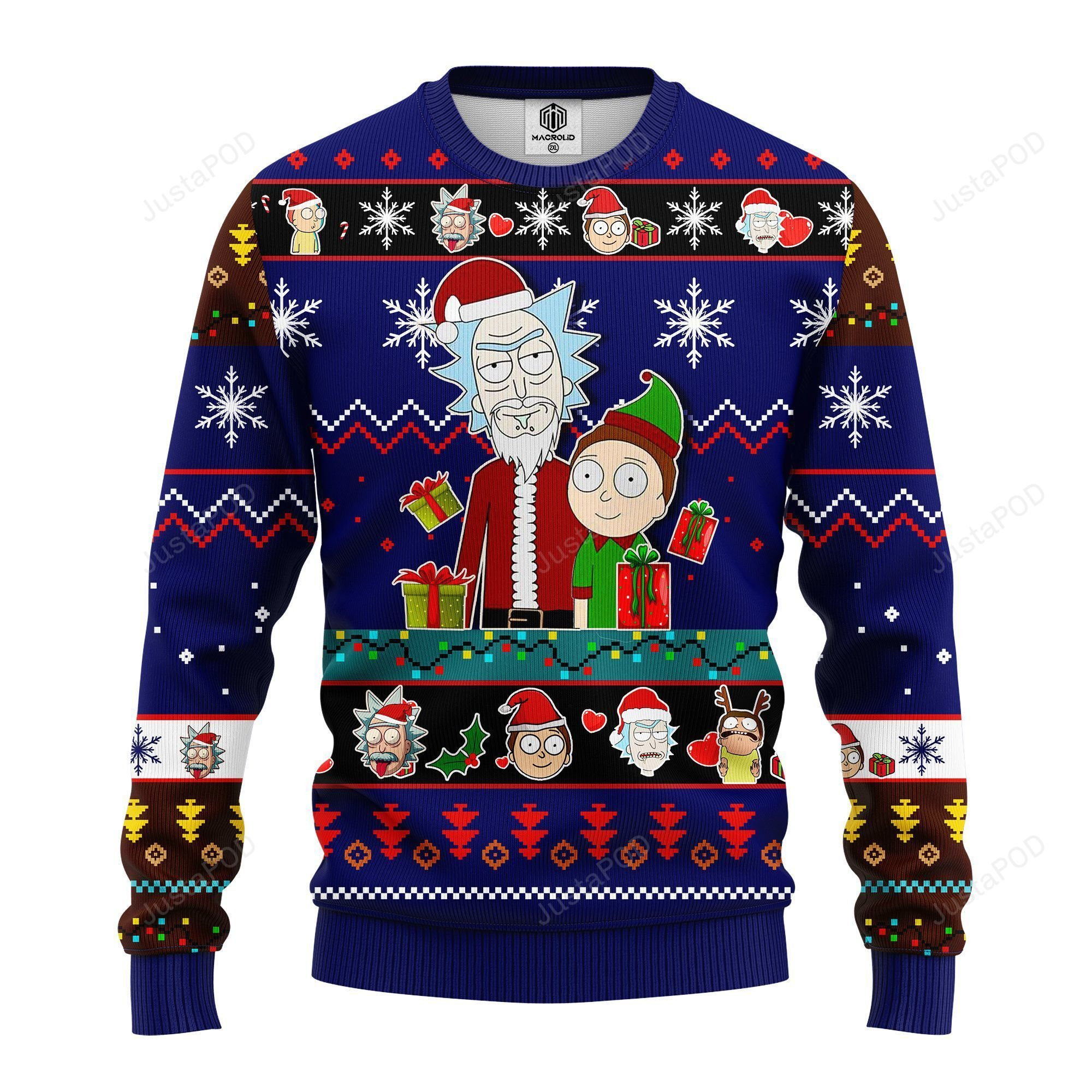 Rick And Morty Noel Ugly Christmas Sweater Adult 3D Funny Matching for family