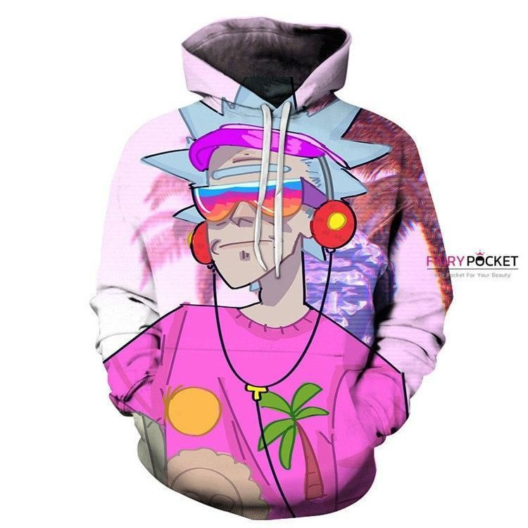 Rick and Morty Pink 3D All Over Print Hoodie, Zip Hoodie