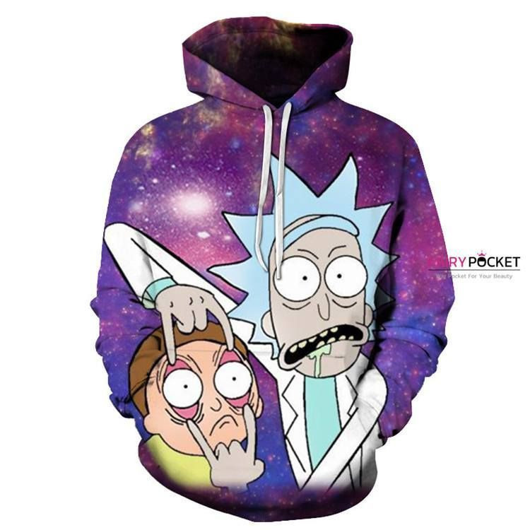 Rick and Morty Purple 3D All Over Print Hoodie, Zip Hoodie