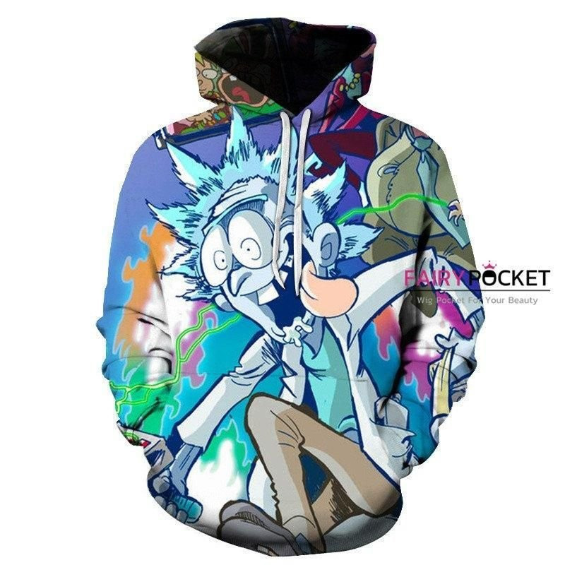 Rick and Morty Rick 3D All Over Print Hoodie, Zip Hoodie
