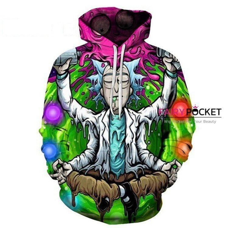 Rick and Morty Rick 3D All Over Print Hoodie, Zip Hoodie