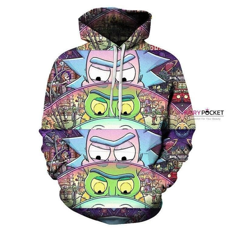 Rick and Morty Rick 3D All Over Print Hoodie, Zip Hoodie