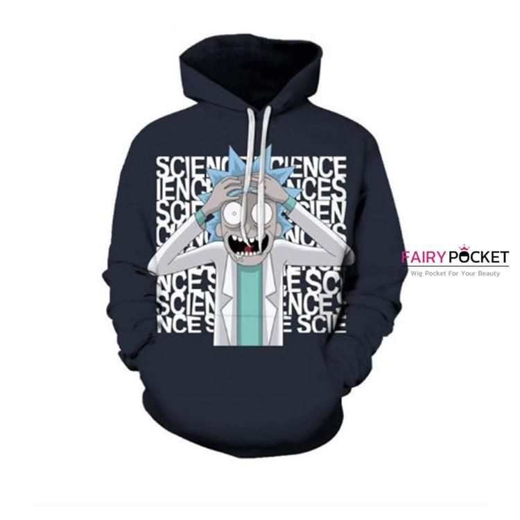 Rick and Morty Rick Black 3D All Over Print Hoodie, Zip Hoodie