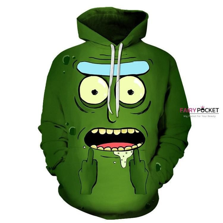 Rick and Morty Rick Green 3D All Over Print Hoodie, Zip Hoodie
