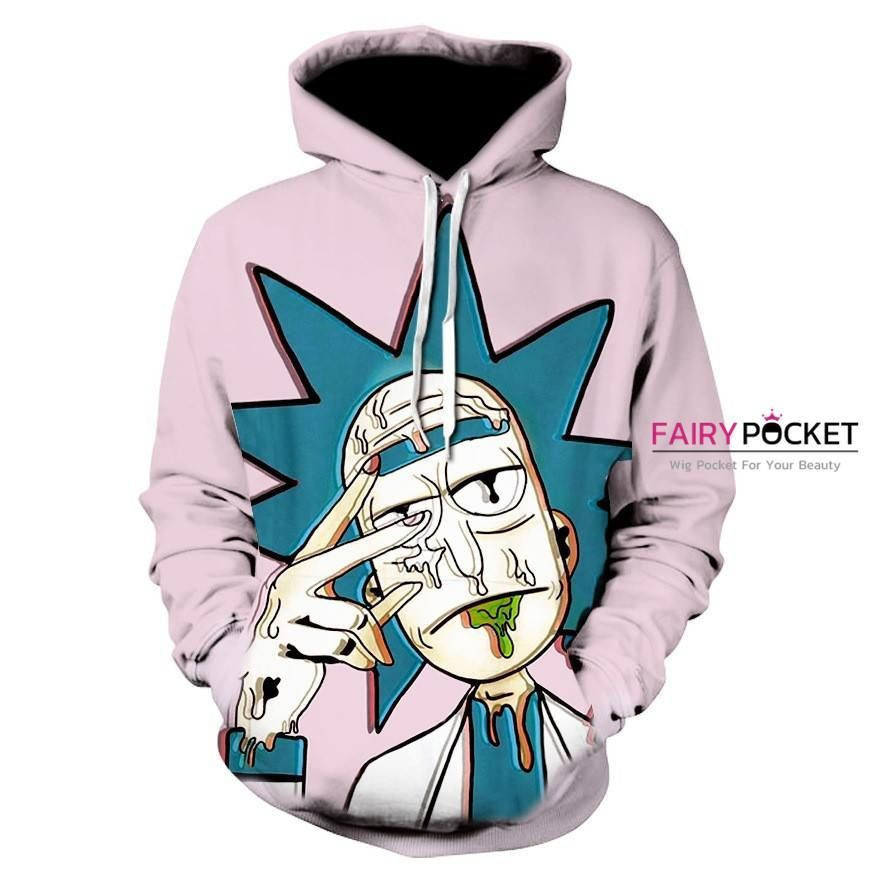 Rick and Morty Rick Pink 3D All Over Print Hoodie, Zip Hoodie