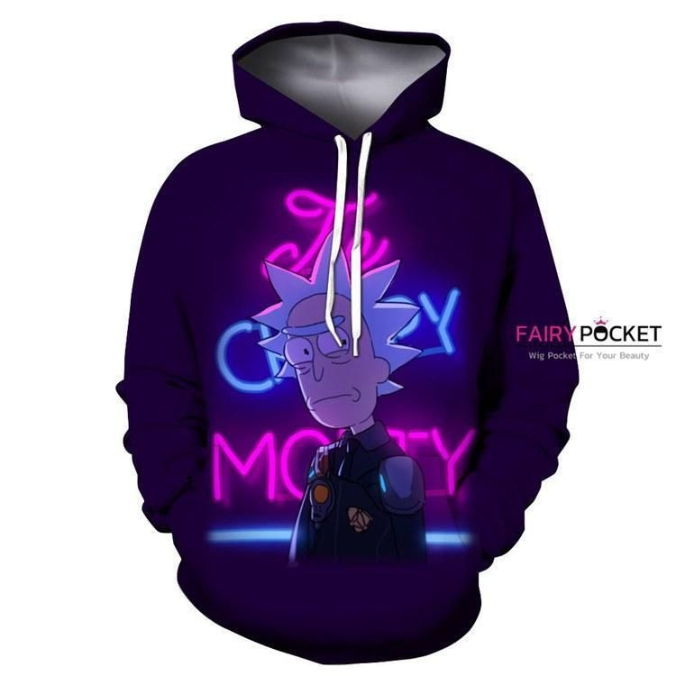 Rick and Morty Rick Purple 3D All Over Print Hoodie, Zip Hoodie