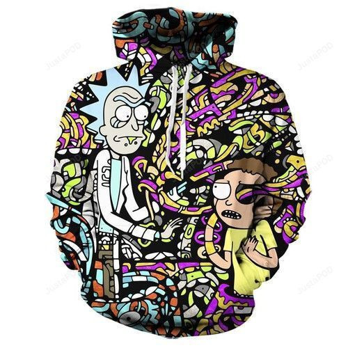 Rick And Morty Trippy 3D All Over Print Hoodie, Zip Hoodie