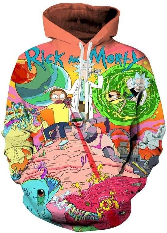 Rick And Morty Trippy Scenario 3D All Over Print Hoodie, Zip Hoodie